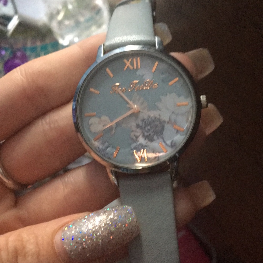 Blue floral watch